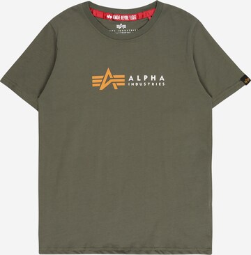 ALPHA INDUSTRIES T-shirt i grön: framsida