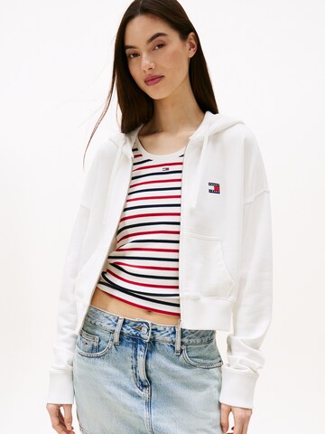 Tommy Jeans Ζακέτα φούτερ σε λευκό: μπροστά