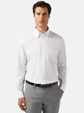 Regular fit Camicia di Boggi Milano in bianco: frontale