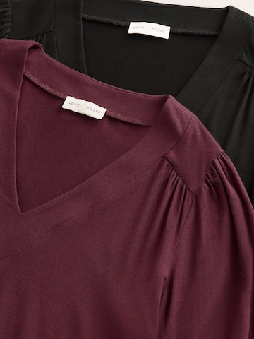 T-shirt love & roses en rouge