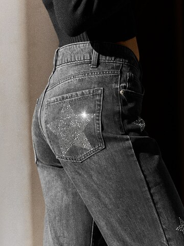 Bershka Wide leg Jeans in Zwart: terug