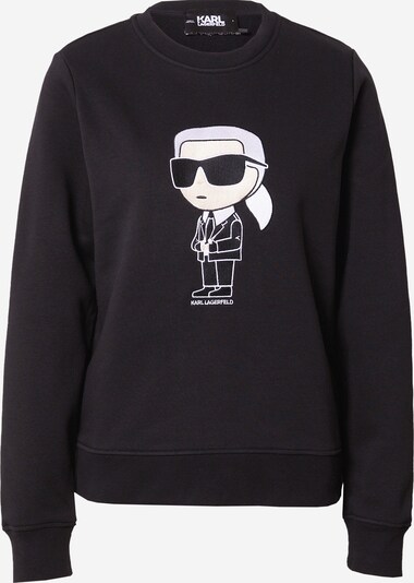 Karl Lagerfeld Μπλούζα φούτερ 'Ikonik 2.0' σε μπεζ / μαύρο / λευκό, Άποψη προϊόντος