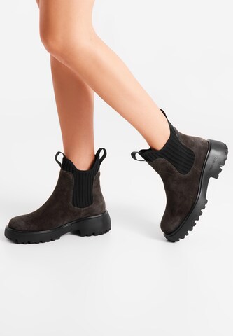 WODEN Chelsea Boots 'Isabella' i brun: forside