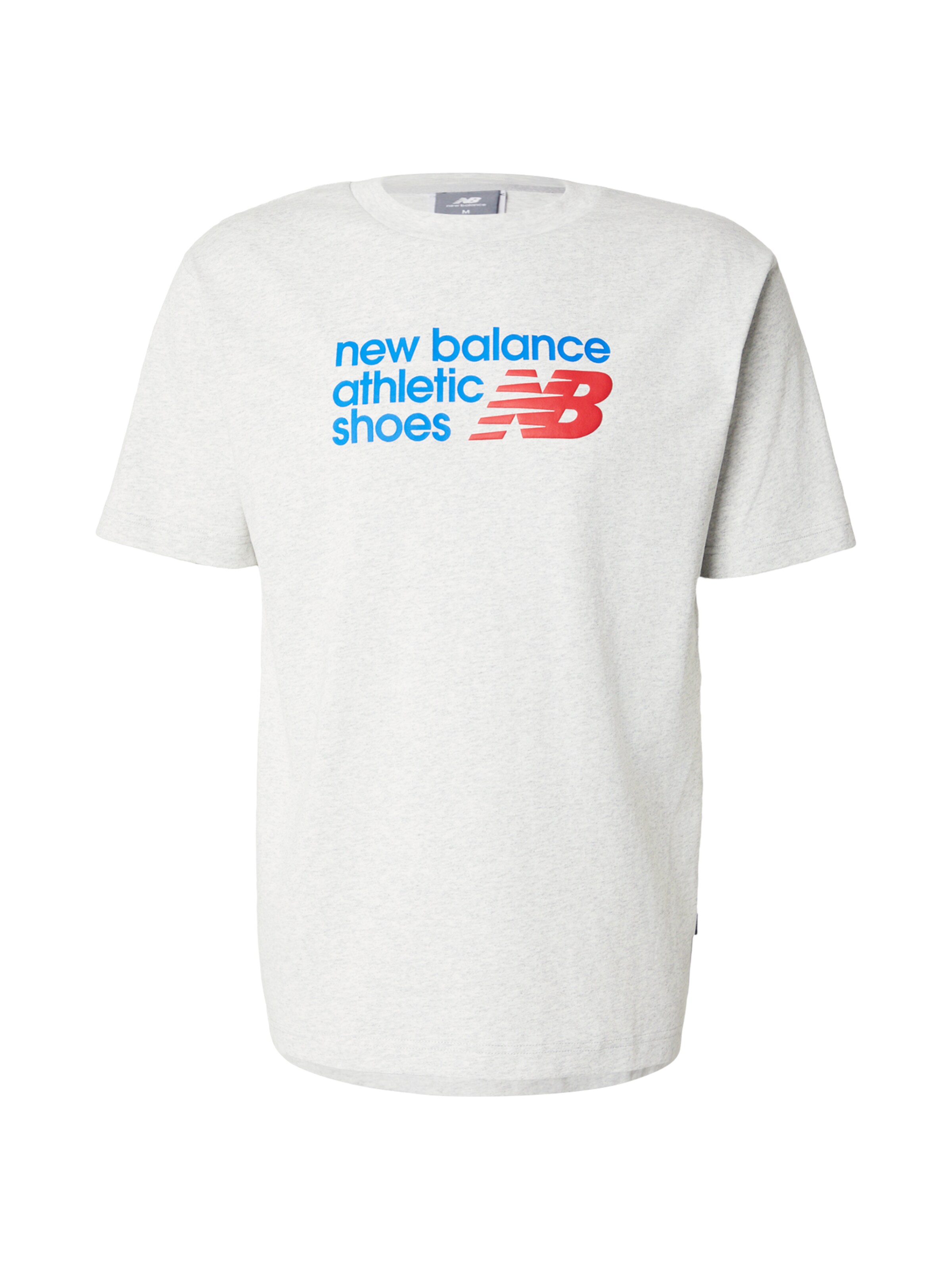 new balance T-Krekls pieejams S, krāsa - zils / gaiši pelēks / ķiršsarkans, Preces skats