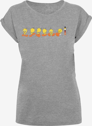 F4NT4STIC Shirt 'Looney Tunes Tweety Pie  Colour Code' in Grijs: voorkant
