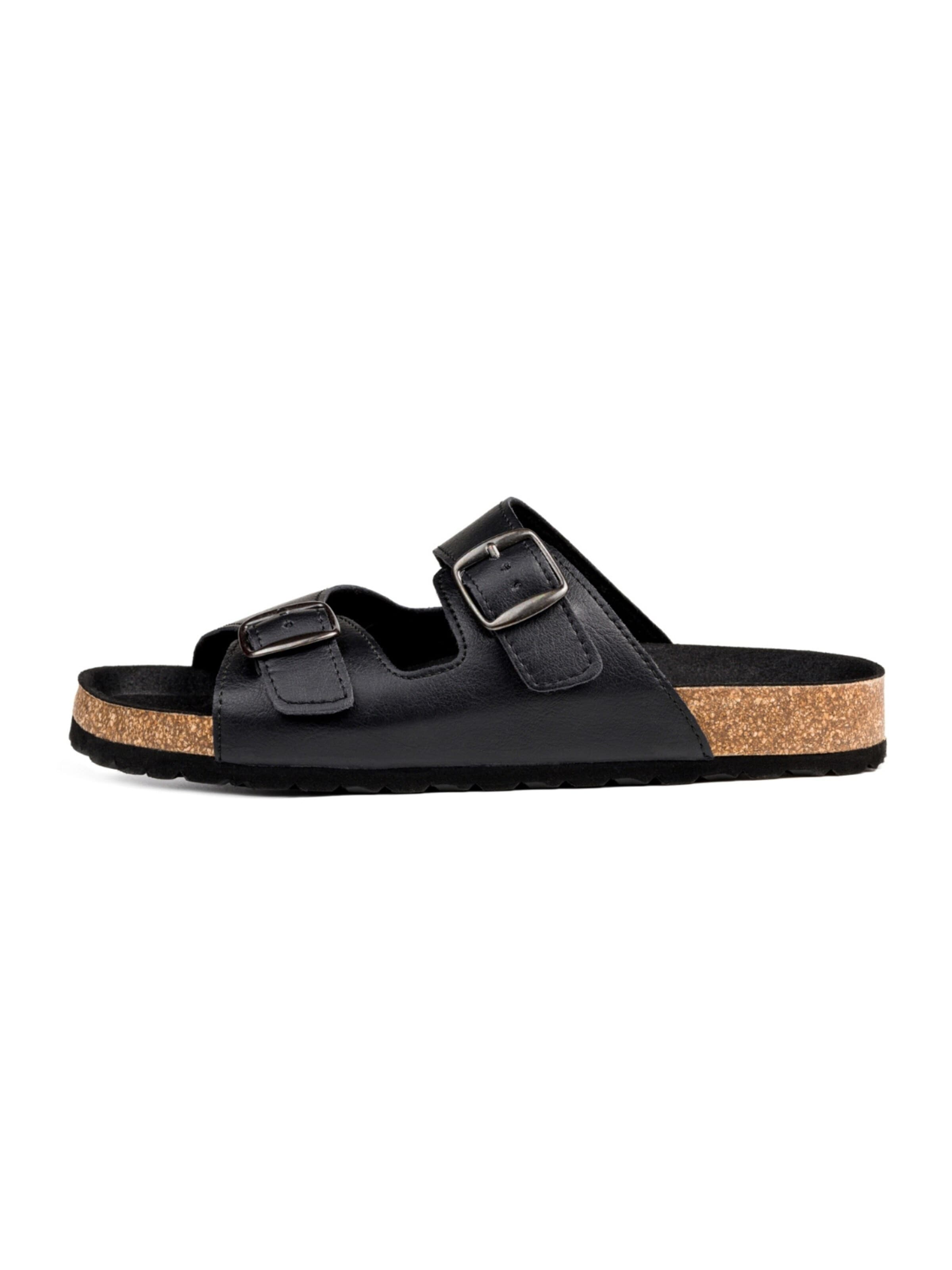 Ahinsa shoes Sandals 'Pantolette Comfort' in Black: front