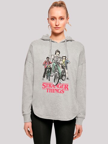 Sweat-shirt 'Stranger Things Retro Bikers Netflix TV Series' F4NT4STIC en gris : devant