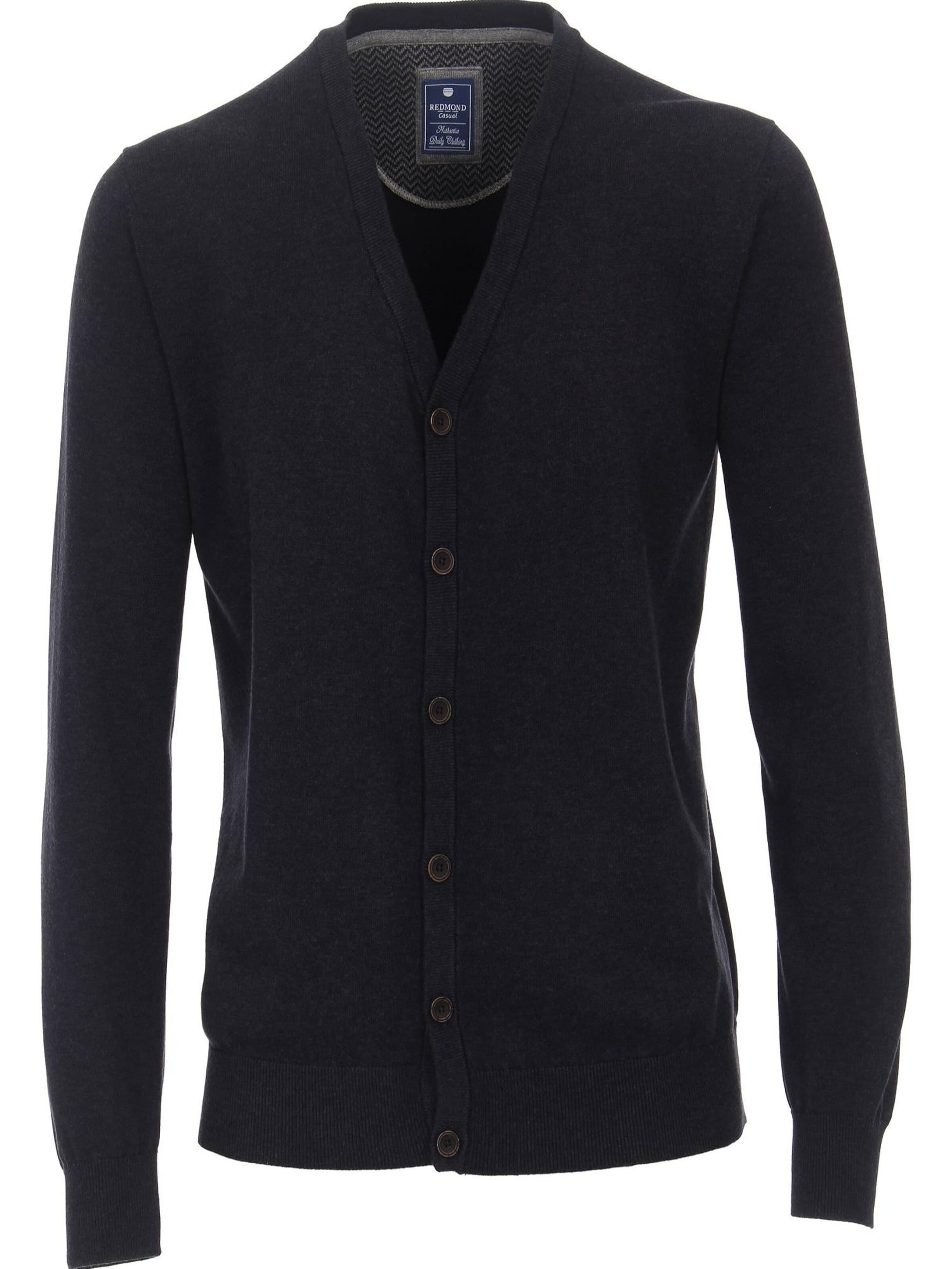 Redmond Casual Knitted Janker 'Redmond - Herren Strickjacke zum Knöpfen (222810680)' in Blue: front