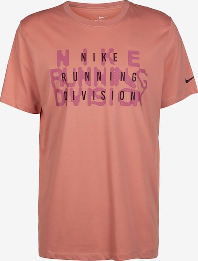 NIKE Functioneel shirt 'Run Division' in de kleur Zalm roze / Roodviolet / Zwart, Productweergave