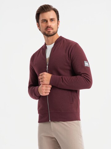 Ombre Sweatvest 'OM-SSZP-0215' in Rood