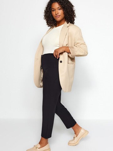 Coupe slim Pantalon Trendyol Curve en noir