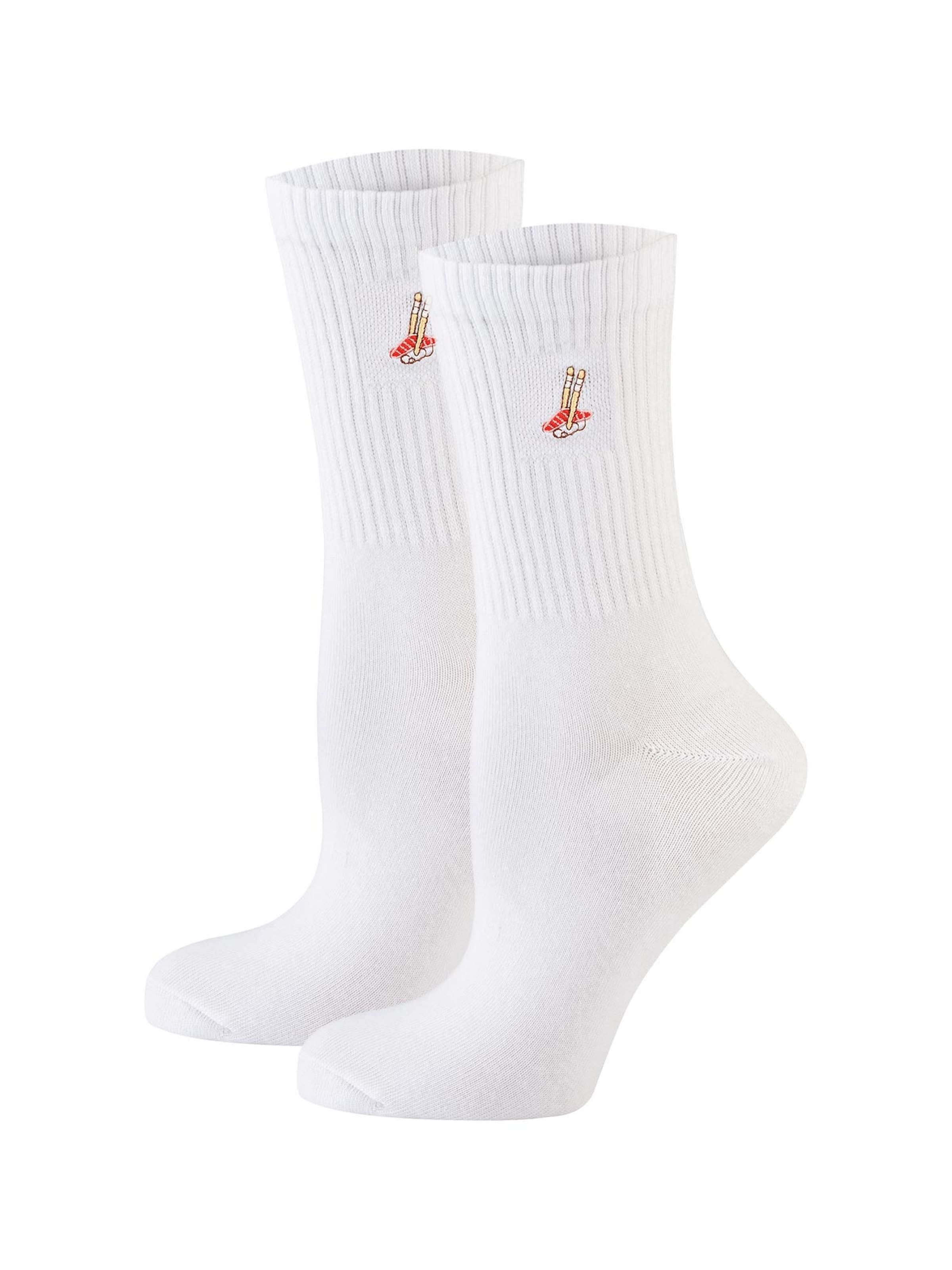 Nur Die Socks ' Good Vibes Tennis ' in White: front