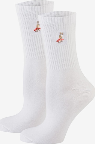 Nur Die Socks ' Good Vibes Tennis ' in White: front