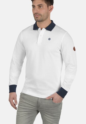 BLEND Langarm-Poloshirt 'Ralle' in Weiß: predná strana