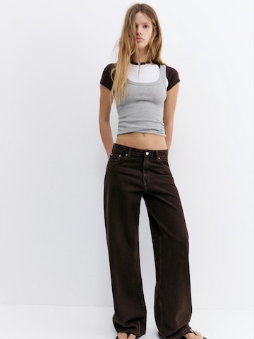 Pull&Bear Wide leg Jeans in Bruin