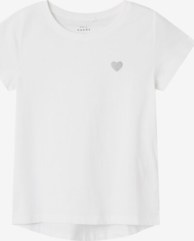 NAME IT T-Shirt 'Violine' in silber / weiß, Produktansicht