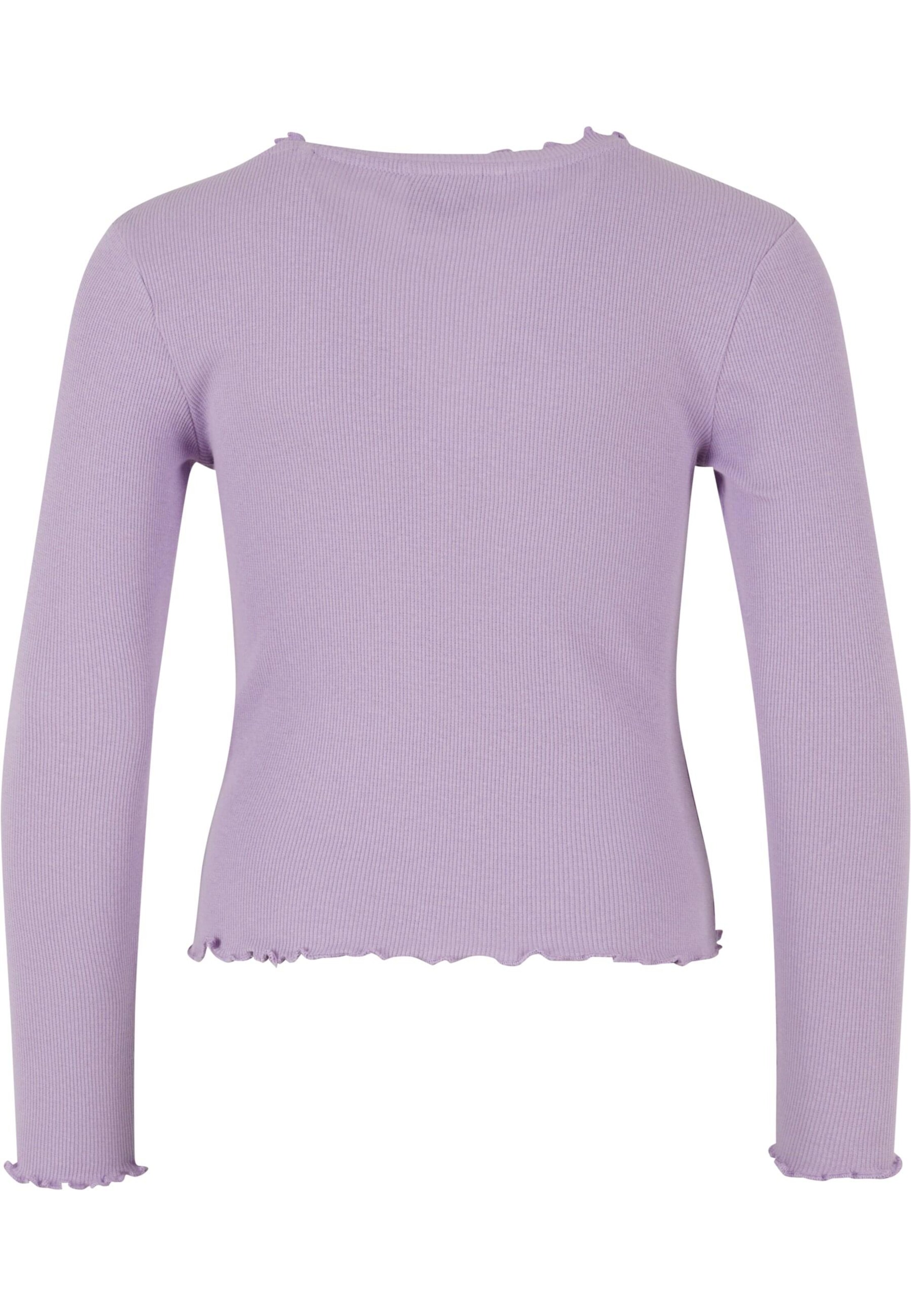 Urban Classics Top 'Girls Short Rib Longsleeve' w kolorze fioletowy