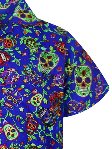 King Kameha Shirt 'Skull' in Blauw