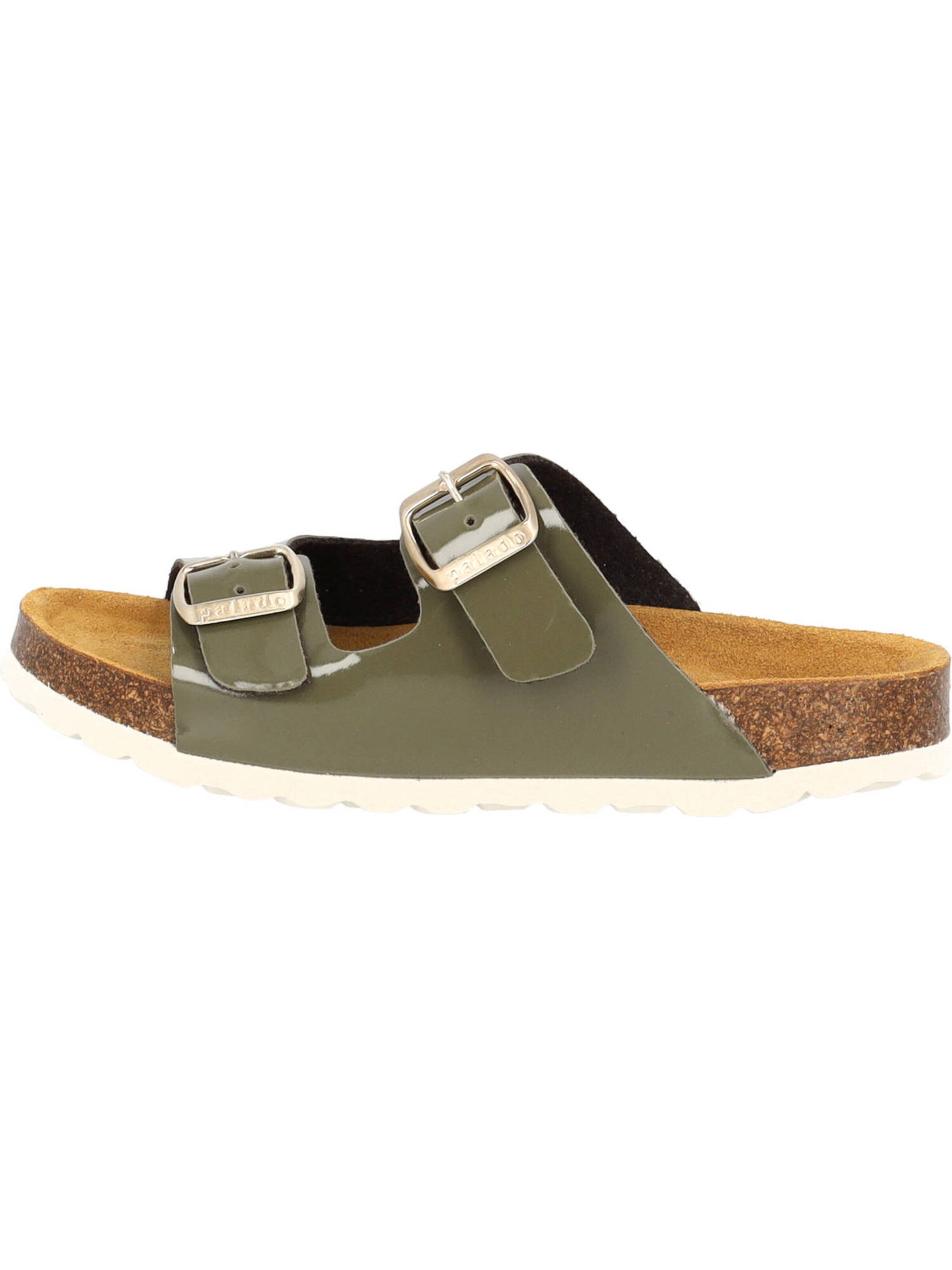 Palado Pantolette 'Korfu' in Grün: Vorderseite