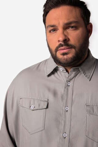 Men Plus Comfort fit Overhemd in Grijs