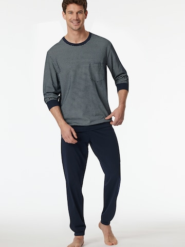 SCHIESSER Pyjama lang ' Comfort Essentials ' in Blauw: voorkant