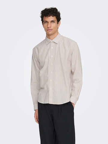 Coupe regular Chemise business 'ONSGiorgio' Only & Sons en beige