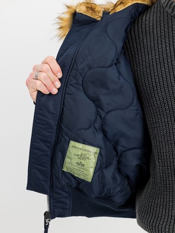 ALPHA INDUSTRIES Winter Jacket '45P Hooded Custom' in Blue