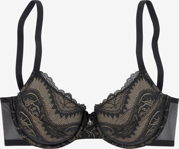 Minimiseur Soutien-gorge PETITE FLEUR GOLD en noir : devant