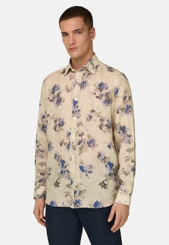 Boggi Milano Regular fit Button Up Shirt in Beige: front
