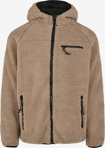 Brandit Fleece jas in Beige: voorkant