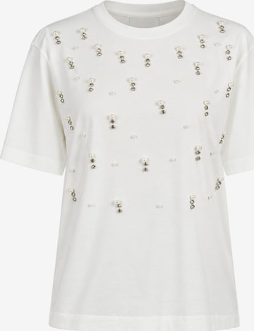 Twinset Shirt 'T-shirt with pearls and rhinestones' in Weiß: Vorderseite