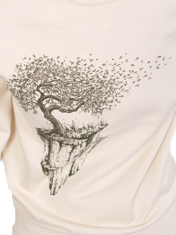 Pull-over 'Organic Fairwear Hoodie Unisex Natural Raw Maple Island' Life-Tree en beige