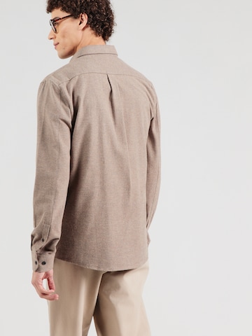 Lindbergh - Ajuste regular Camisa 'Brushed' en marrón