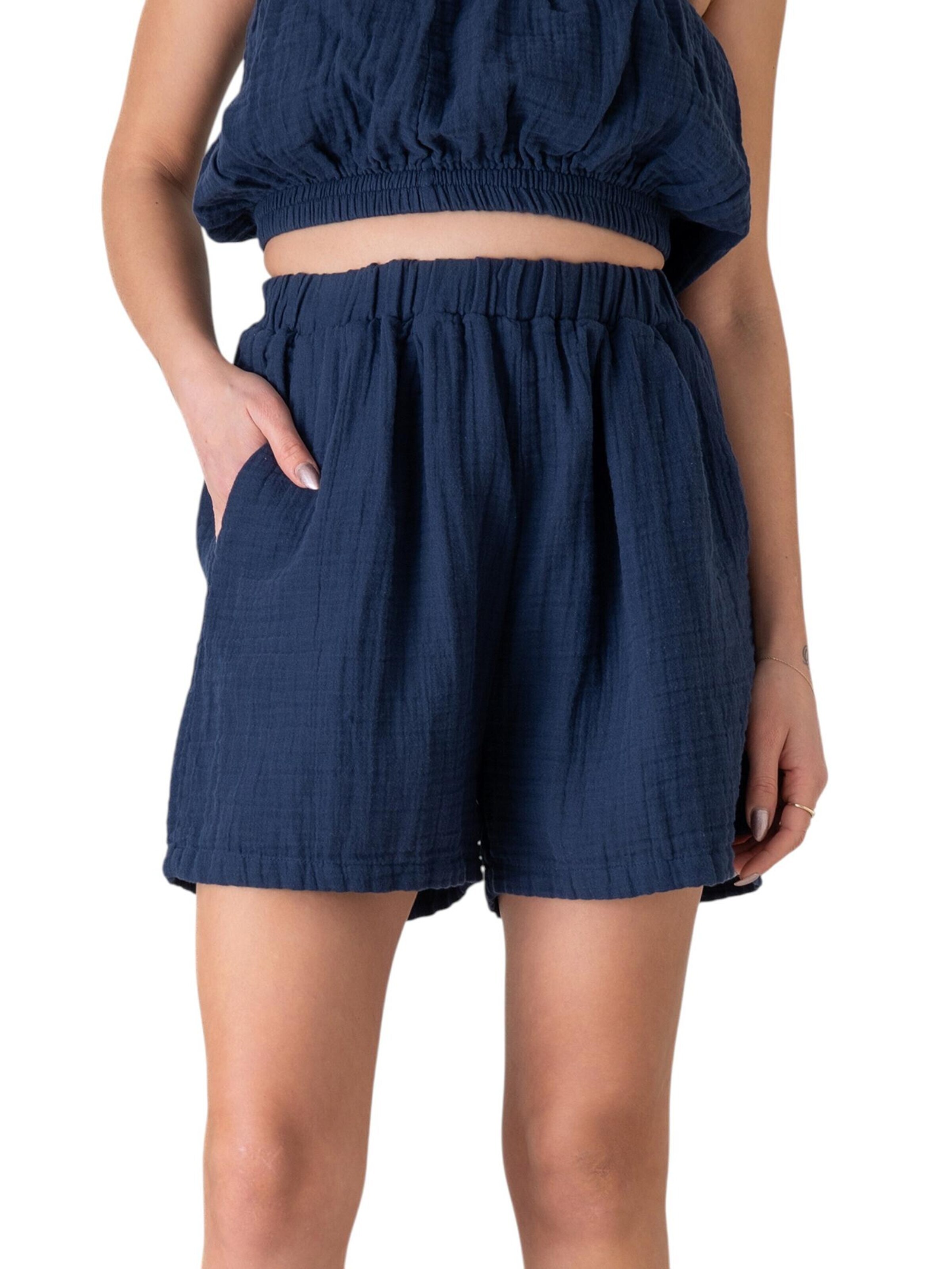 WENOR Wide leg Broek 'NOOR' in Blauw