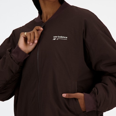 new balance Übergangsjacke 'Linear Heritage' in brombeer / weiß, Produktansicht