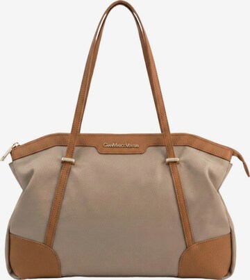 Borsa a spalla di GianMarco Venturi in beige: frontale