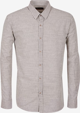 Leif Nelson Regular fit Button Up Shirt in Beige: front