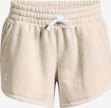 UNDER ARMOUR Workout Pants in Beige: front
