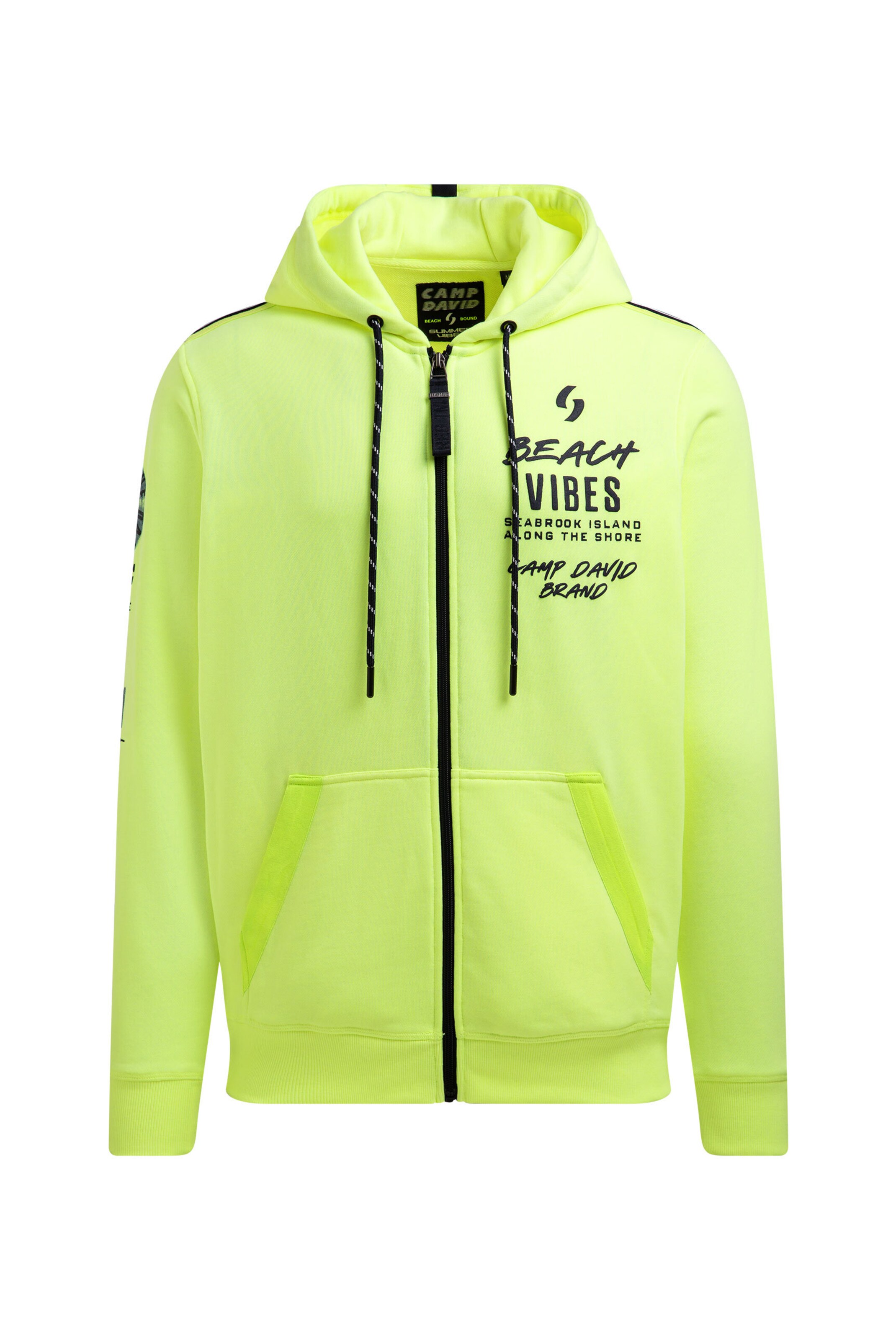 CAMP DAVID Zip-Up Hoodie in Green: front