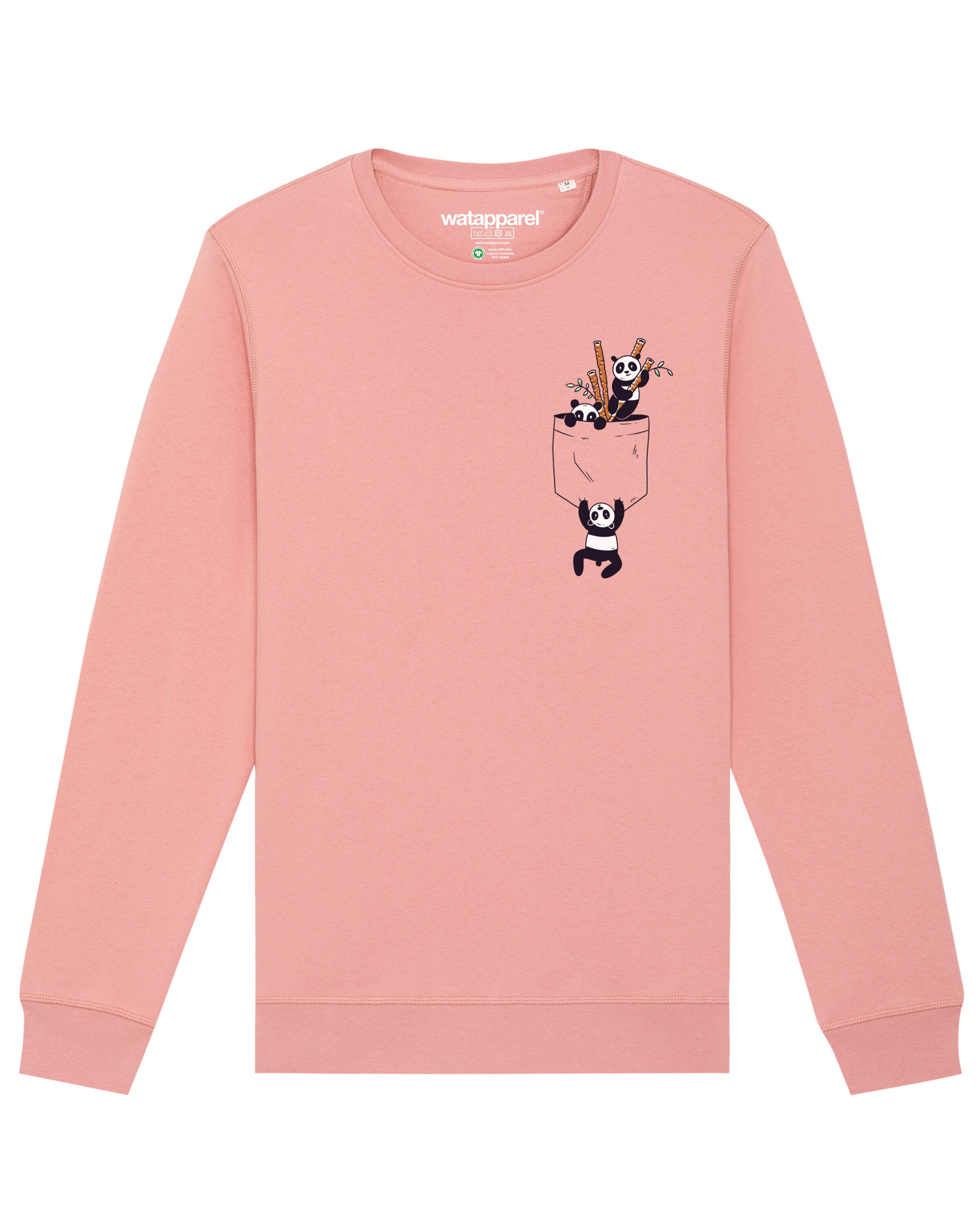 Sweat-shirt 'Pocket Pandas' Watapparel en rose