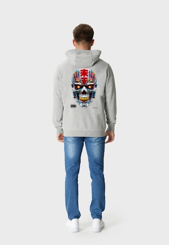 Oldskull Sweatjacke 'Xtreme Vivid Skull' in Grau