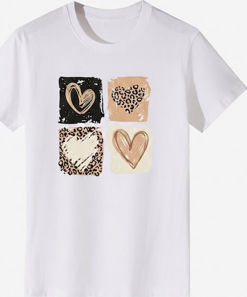 T-shirt 'Women's Short Sleeve Shirt Summer Tops' LapaPlus en blanc : devant