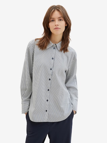 TOM TAILOR DENIM Bluse in Blau: predná strana