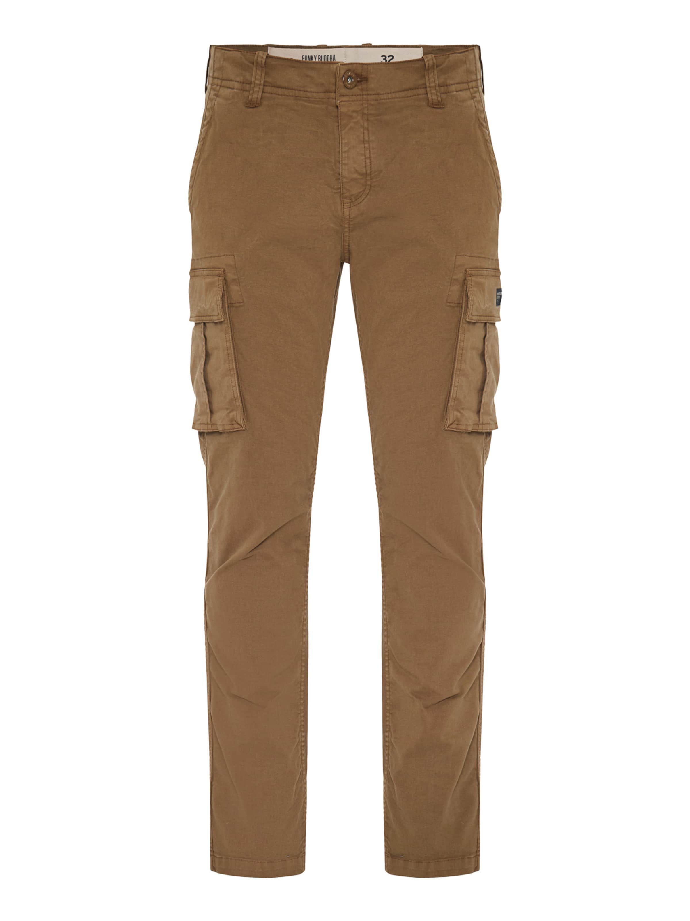 Regular Pantalon cargo Funky Buddha en marron : devant