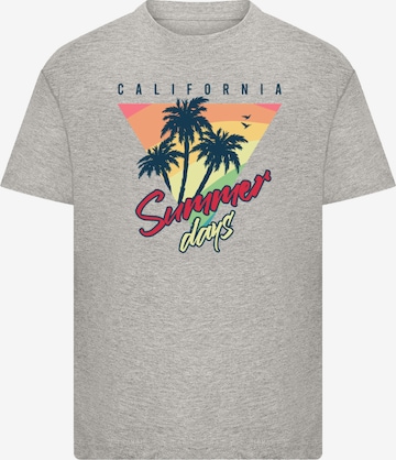 T-Shirt 'California Palmen Retro' F4NT4STIC en gris : devant