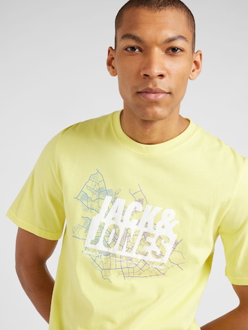 JACK & JONES Shirt 'MAP' in Yellow