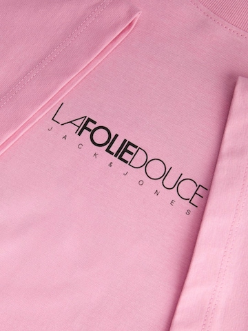 JACK & JONES Shirt 'JORFOLIE HAZE TEE SS CREW NECK' in Roze