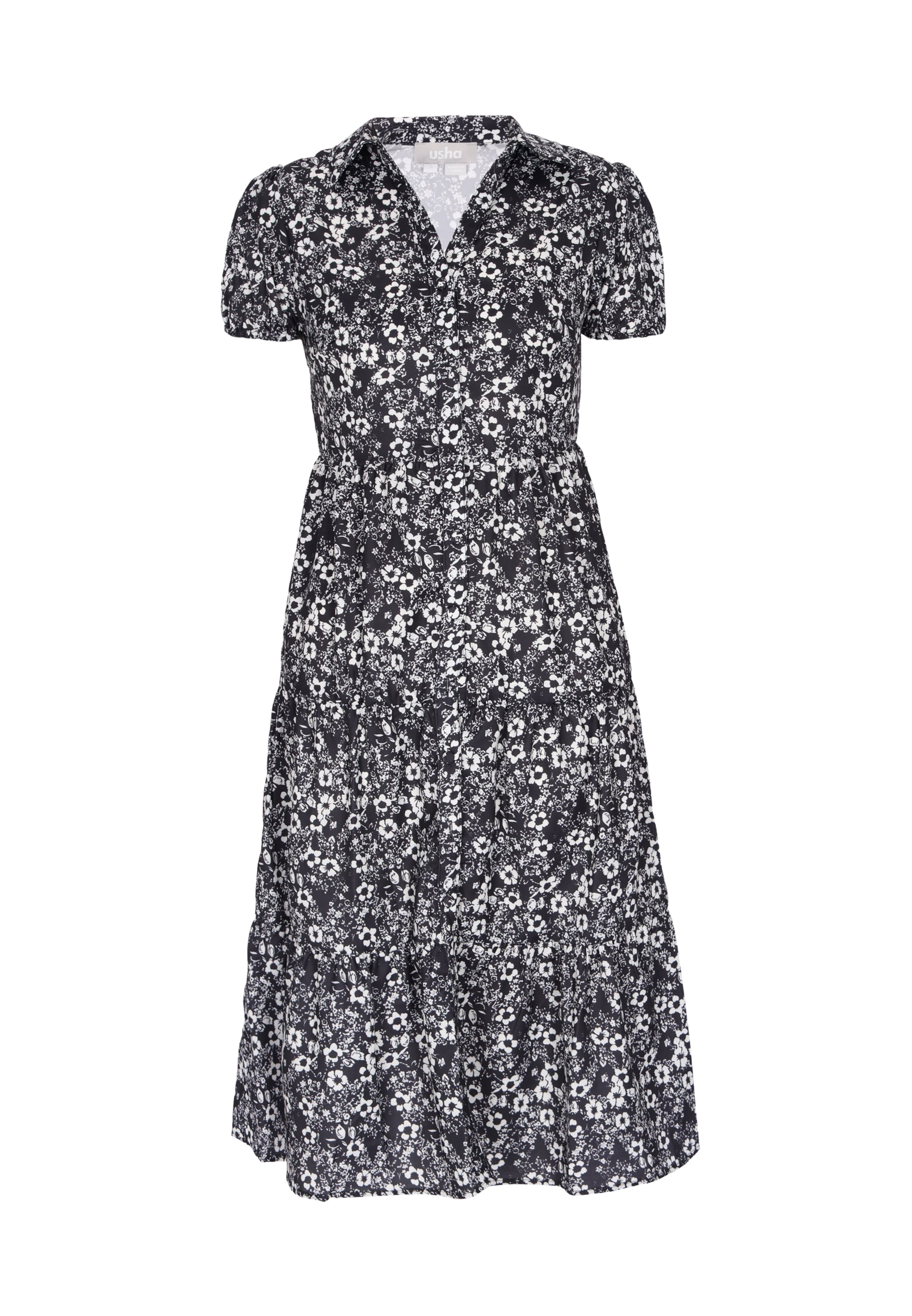 Robe Usha en noir : devant