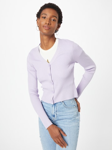 Urban Classics Knit cardigan in Purple: front