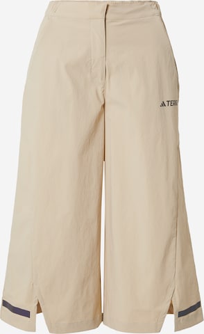ADIDAS TERREX Wide leg Outdoor trousers 'CAMPYX' in Green: front